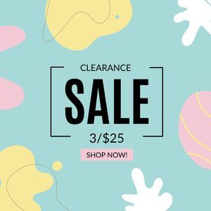 CLEARANCE SALE! 3/$25 any item priced $20 and under. Hundreds of items qualify!